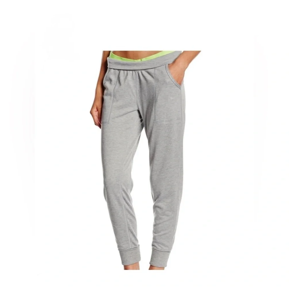 Nike Dri Fit Just Do It Foldover Knit Pull On Jogger Pants Grey L